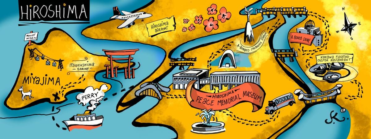 La carte de hiroshima à l'érable