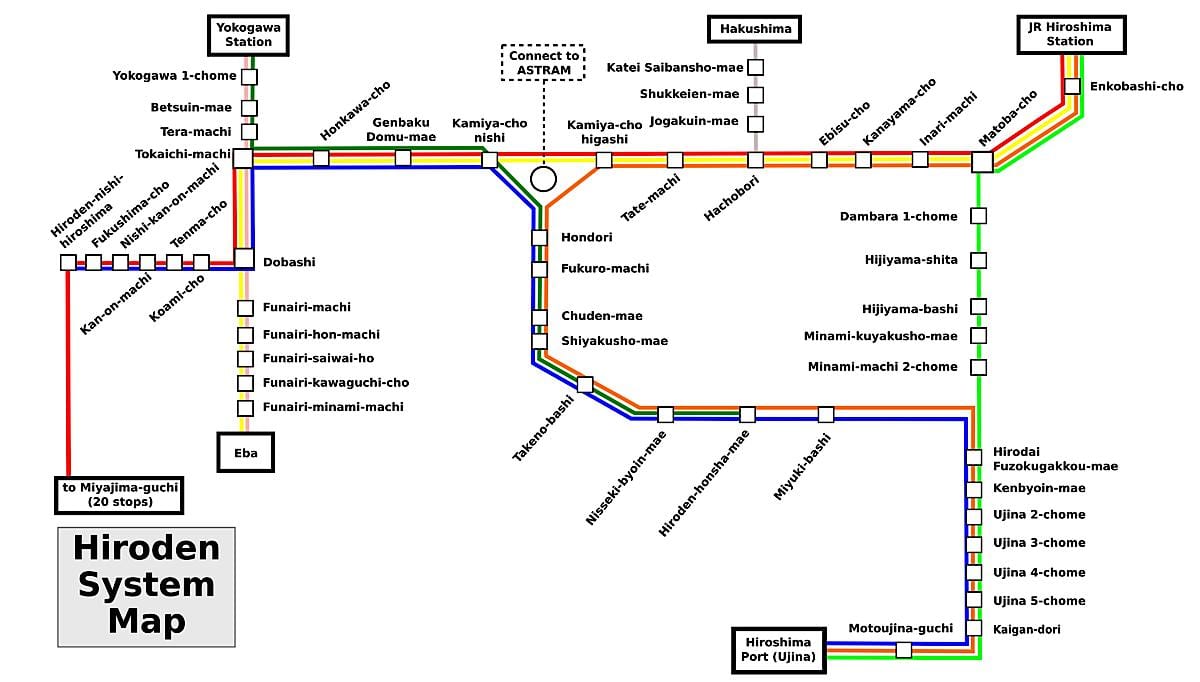 La carte de hiroshima train